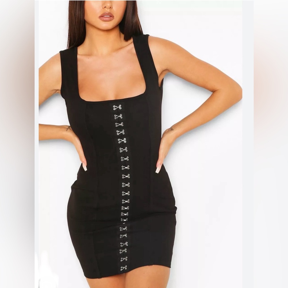 NWT LBD stretchy dress with eye hooks